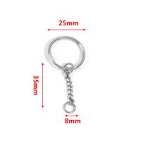 5 PCS/Package 25*35mm 30*35mm Stainless Steel Solid Color Polished Keychain Accessories sku image 7