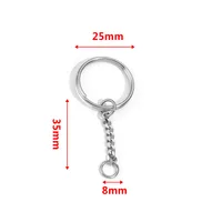 5 PCS/Package 25*35mm 30*35mm Stainless Steel Solid Color Polished Keychain Accessories sku image 7