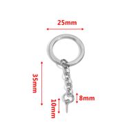 5 PCS/Package 25*35mm 30*35mm Stainless Steel Solid Color Polished Keychain Accessories sku image 5