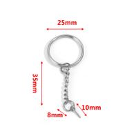 5 PCS/Package 25*35mm 30*35mm Stainless Steel Solid Color Polished Keychain Accessories sku image 8