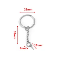 5 PCS/Package 25*35mm 30*35mm Stainless Steel Solid Color Polished Keychain Accessories sku image 8