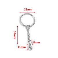 5 PCS/Package 25*35mm 30*35mm Stainless Steel Solid Color Polished Keychain Accessories sku image 9