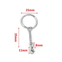 5 PCS/Package 25*35mm 30*35mm Stainless Steel Solid Color Polished Keychain Accessories sku image 9