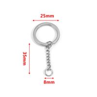 5 PCS/Package 25*35mm 30*35mm Stainless Steel Solid Color Polished Keychain Accessories sku image 10