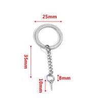 5 PCS/Package 25*35mm 30*35mm Stainless Steel Solid Color Polished Keychain Accessories sku image 11