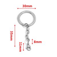 5 PCS/Package 25*35mm 30*35mm Stainless Steel Solid Color Polished Keychain Accessories sku image 18