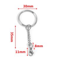5 PCS/Package 25*35mm 30*35mm Stainless Steel Solid Color Polished Keychain Accessories sku image 21