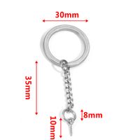 5 PCS/Package 25*35mm 30*35mm Stainless Steel Solid Color Polished Keychain Accessories sku image 23