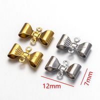 20 PCS/Package 12 * 7mm Stainless Steel Bow Knot Polished Pendant main image 2
