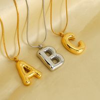 Titanium Steel Hip-Hop Letter Plating Pendant Necklace main image 7