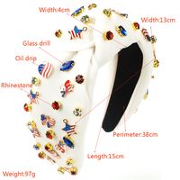 Women's Casual Classic Style Star Knot American Flag Alloy Cloth Inlay Rhinestones Glass Hair Band main image 2