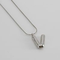 Titanium Steel Hip-Hop Letter Plating Pendant Necklace sku image 2