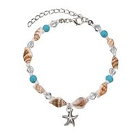 Casual Starfish Conch Alloy Glass Shell Unisex Anklet main image 3