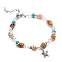 Casual Starfish Conch Alloy Glass Shell Unisex Anklet main image 4