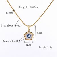 Stainless Steel Copper Vintage Style Devil's Eye Star Butterfly Plating Pendant Necklace main image 2