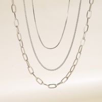 Großhandel Schmuck Lässig Einfacher Stil Einfarbig Eisen Kupfer Halskette main image 4