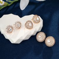 1 Paire Glamour XUPING Brillant Rond Fleur Placage Incruster Alliage Alliage De Cuivre Pierres Précieuses Artificielles Plaqué Or 18K Boucles D'Oreilles main image 8