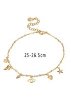 IG Style Simple Style Devil's Eye Heart Shape Fish Copper Hollow Out 18K Gold Plated Women's Anklet main image 4