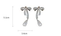 Elegant Sweet Bow Knot Imitation Pearl Alloy Rhinestones Women's Earrings Necklace main image 3