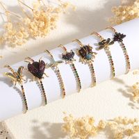 Kupfer Lässig Einfacher Stil Insekt Zirkon Armbänder main image 3