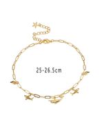 IG Style Simple Style Devil's Eye Heart Shape Fish Copper Hollow Out 18K Gold Plated Women's Anklet main image 2