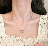 Princess Romantic Sweet Heart Shape Flower Bow Knot Metal Inlay Rhinestones Women's Necklace main image 10