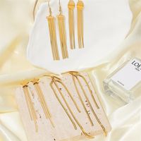 1 Pair IG Style Simple Style Star Tassel Stainless Steel Titanium Steel 18K Gold Plated Drop Earrings main image 1