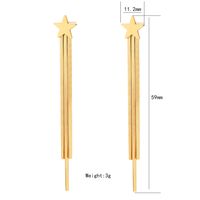 1 Pair IG Style Simple Style Star Tassel Stainless Steel Titanium Steel 18K Gold Plated Drop Earrings main image 3