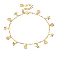 Casual Simple Style Starfish Solid Color Shell Copper 18K Gold Plated Women's Anklet main image 8