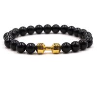 Hip-Hop Geometric Letter Alloy Volcanic Rock Unisex Bracelets sku image 8