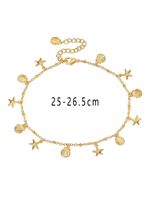 Casual Simple Style Starfish Solid Color Shell Copper 18K Gold Plated Women's Anklet main image 3