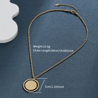 304 Stainless Steel 18K Gold Plated Raw Steel XUPING Simple Style Plating Round Pendant Necklace main image 2