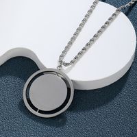 304 Stainless Steel 18K Gold Plated Raw Steel XUPING Simple Style Plating Round Pendant Necklace main image 4