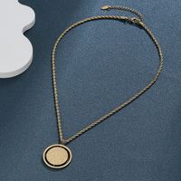 304 Stainless Steel 18K Gold Plated Raw Steel XUPING Simple Style Plating Round Pendant Necklace main image 5