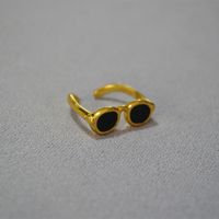 Wholesale Hip-Hop Glasses Copper Gold Plated Open Rings main image 5