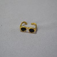 Wholesale Hip-Hop Glasses Copper Gold Plated Open Rings main image 4