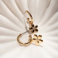 1 Pair Vintage Style Flower Copper 18K Gold Plated Drop Earrings main image 3