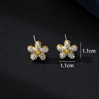 1 Pair Elegant Flower Copper Ear Studs main image 2