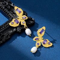 1 Pair Elegant Butterfly Copper Drop Earrings main image 2