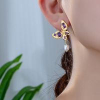 1 Pair Elegant Butterfly Copper Drop Earrings main image 3