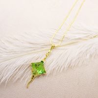 Sterling Silver Casual Simple Style Geometric Plating Inlay Glass Pendant Necklace main image 1
