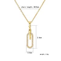 Titanium Steel 18K Gold Plated IG Style Elegant Simple Style Inlay Paper Clip Oval Zircon Pendant Necklace main image 2