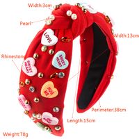 Women's Romantic Letter Heart Shape Cloth Inlay Artificial Pearls Rhinestones Beads Hair Band main image 2