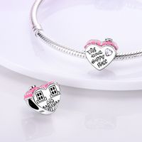 1 Piece Hole 4~4.9mm Copper Zircon Silver Plated Human Letter Heart Shape Pendant Beads main image 5