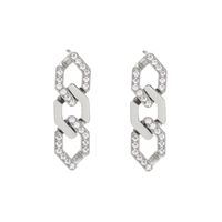1 Pair Simple Style Chain Plating Inlay Stainless Steel Zircon Drop Earrings main image 3