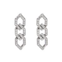 1 Pair Simple Style Chain Plating Inlay Stainless Steel Zircon Drop Earrings main image 2