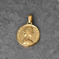 1 Piece 304 Stainless Steel 18K Gold Plated Human Coin Polished Pendant sku image 2