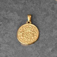 1 Piece 304 Stainless Steel 18K Gold Plated Human Coin Polished Pendant sku image 3
