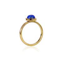 Titanium Steel 18K Gold Plated Casual Sweet Round Inlay Natural Stone Agate Rings sku image 8