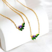 304 Stainless Steel Sweet Shiny Inlay Flower Butterfly Zircon Pendant Necklace main image 6
